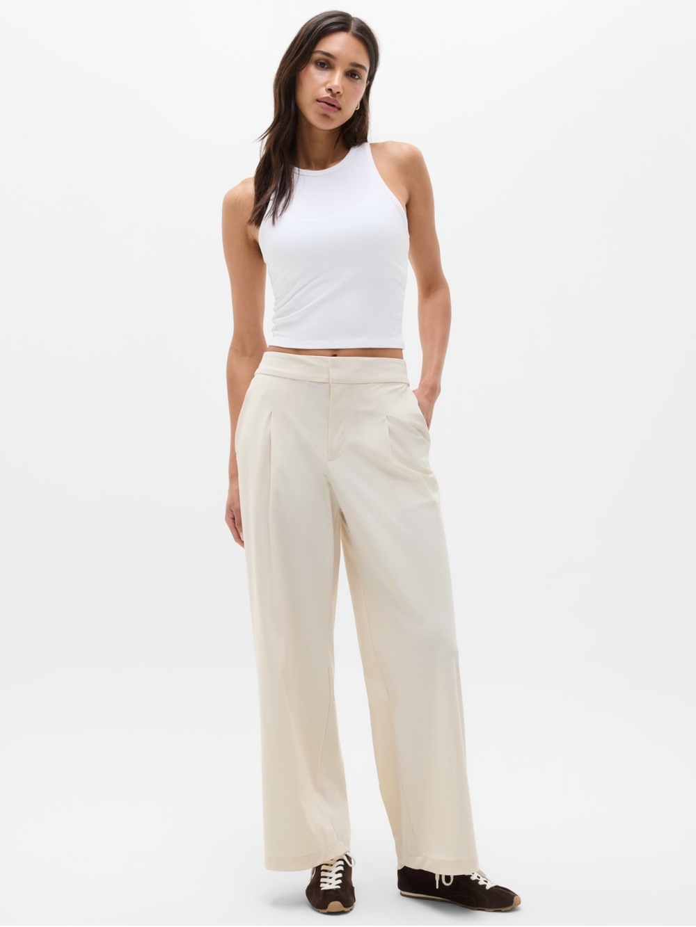 Athleta Pinnacle High rise Trouser in Abalone Wide Leg size 4P